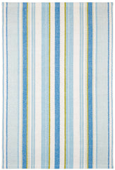 Daphne Stripe Handwoven Cotton Rug | French Blue
