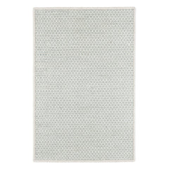 Honeycomb French Blue/Ivory Handwoven Wool Custom Rug