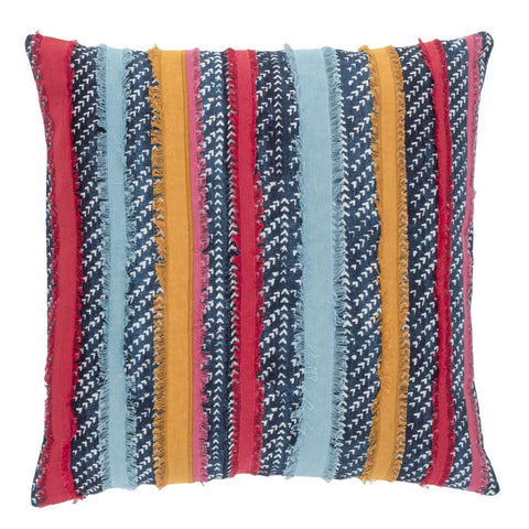 Striped Resist Applique Multi Decorative Pillow Cover