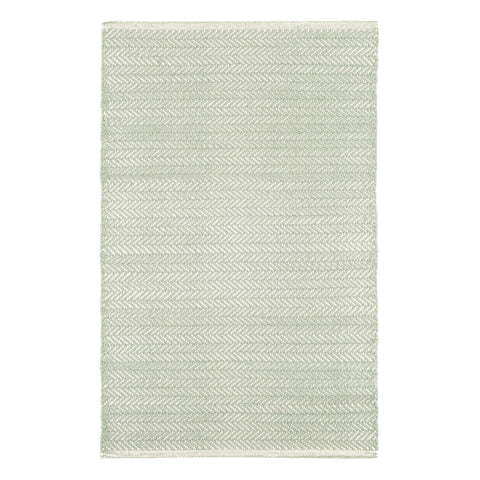 Herringbone Ocean Handwoven Cotton Rug