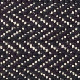 Herringbone Black Handwoven Cotton Rug Swatch