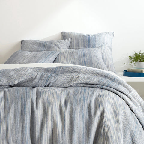 Sterling Stripe Linen Blue Duvet Cover