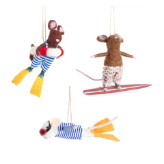 Under The Sea Felt Mice Ornament/Set of 3