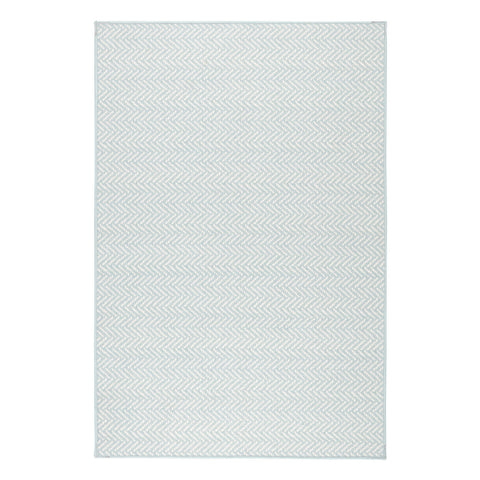 Herringbone Swedish Blue Machine Washable Rug