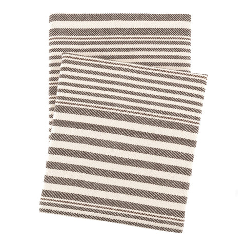 Rugby Stripe Charcoal Throw