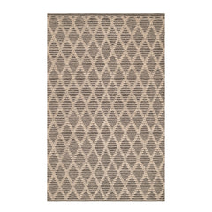 Textured Diamond Blue/Ivory Handwoven Cotton Rug