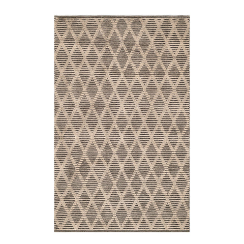 Textured Diamond Blue/Ivory Handwoven Cotton Rug