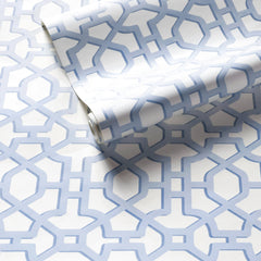 Chinois Lattice French Blue Wallpaper