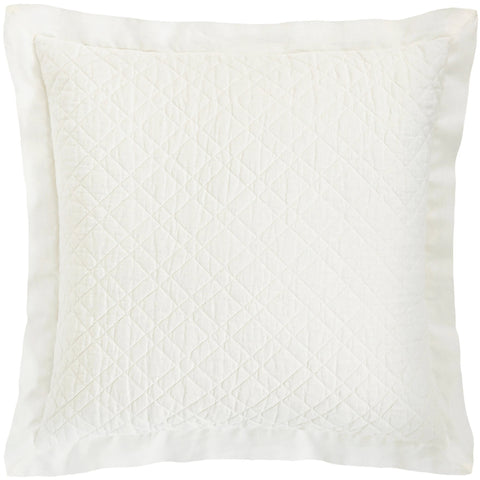 Washed Linen Ivory Quilted Sham