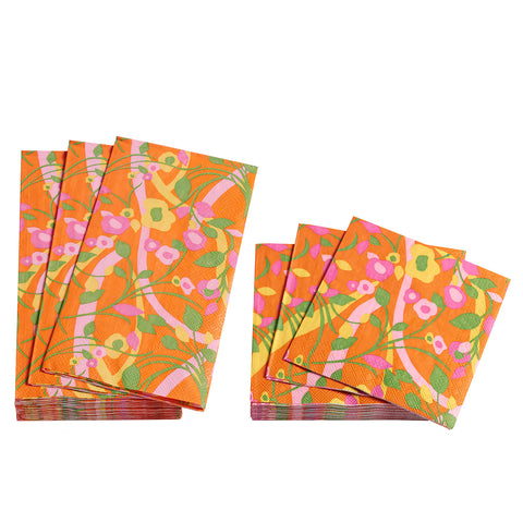 Bright Floral Orange Napkin