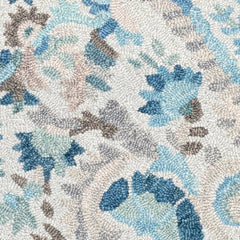 Ines Blue Hand Micro Hooked Wool Rug Swatch