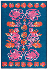 Graphic Gerbera Machine Washable Rug | Fuchsia