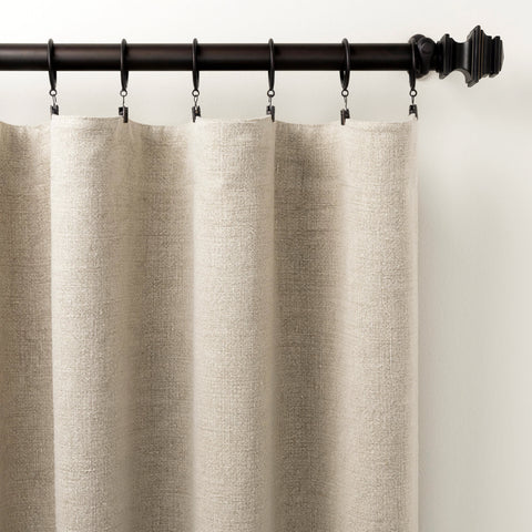 Stone Washed Linen Natural Curtain Panel