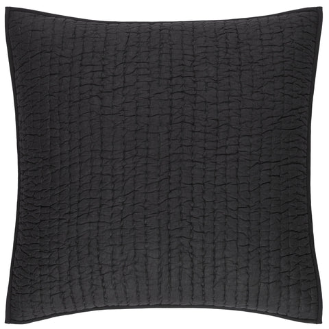 Lana Voile Black Quilted Sham