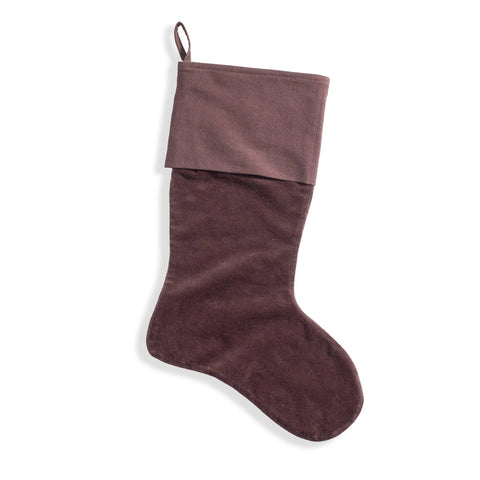 Berry Stone Washed Velvet Stocking