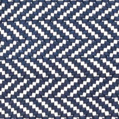 Herringbone Indigo/White Handwoven Indoor/Outdoor Rug Swatch