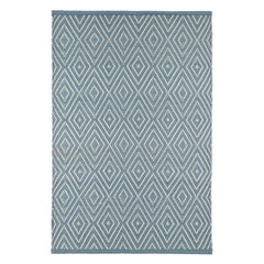 Diamond Slate/Light Blue Handwoven Indoor/Outdoor Rug