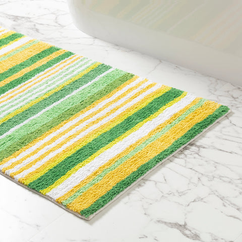 Citrus Stripe Yellow/Green Bath Rug