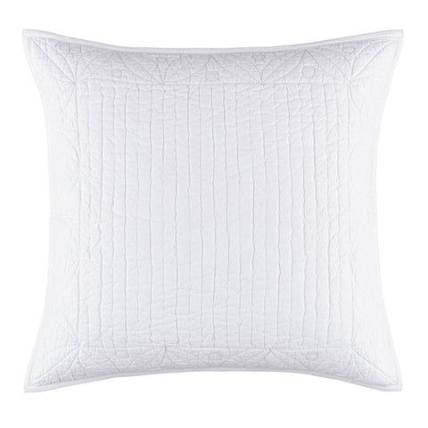 Tea & Toast White Quilted Decorative Pillow Cover