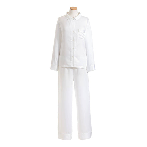 Silken Solid White Pajama