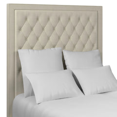 Estate Linen Pearl Grey Stonington Tufted Headboard