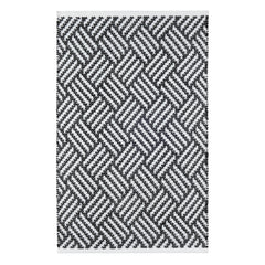 Crisscross Black Handwoven Indoor/Outdoor Rug