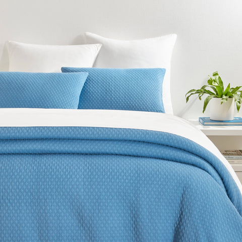 Crystal Blue Matelasse Coverlet Set