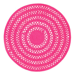 Bowline Fuchsia Handwoven Indoor/Outdoor Round Rug