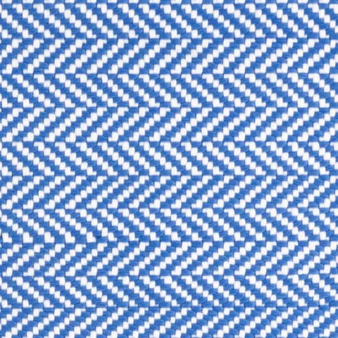 Herringbone French Blue/White Handwoven Indoor/Outdoor Custom Rug Swatch