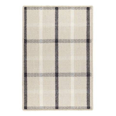 Jackson Beige/Charcoal Woven Wool Custom Rug