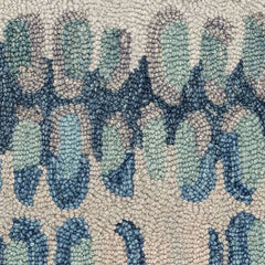 Paint Chip Blue Hand Micro Hooked Wool Rug Swatch