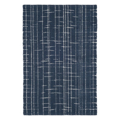 Bluffton Navy Handwoven Cotton Rug