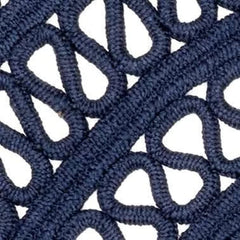 Bowline Navy Handwoven Indoor/Outdoor Round Rug Swatch