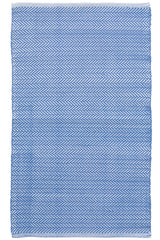 Herringbone Handwoven Indoor/Outdoor Rug | French Blue/White