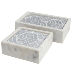 White Marble Napkin Holder