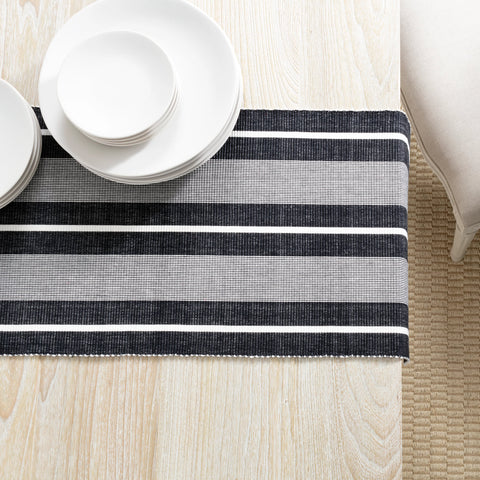 Berkeley Stripe Black Table Runner