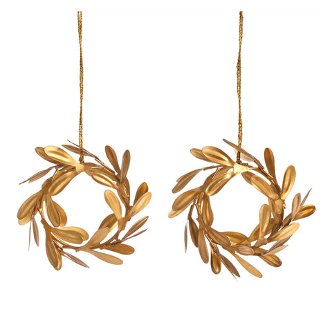 Gilded Gold Ornament/Set of 2