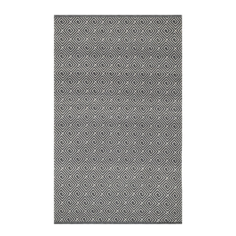 Geo Diamond Grey/Ivory Handwoven Wool Rug