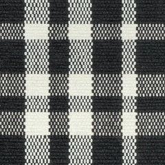 Houston Plaid Black Machine Washable Rug Swatch