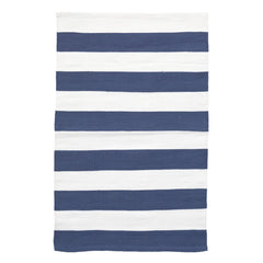 Catamaran Stripe Denim/White Handwoven Indoor/Outdoor Rug