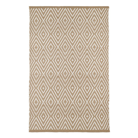 Diamond Khaki/White Handwoven Indoor/Outdoor Rug