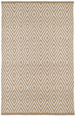 Diamond Handwoven Indoor/Outdoor Rug | Khaki/White