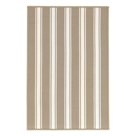 Maysville Stripe Khaki Woven Indoor/Outdoor Custom Rug