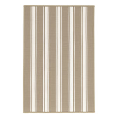 Maysville Stripe Khaki Woven Indoor/Outdoor Custom Rug