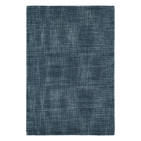 Crosshatch Denim Hand Micro Hooked Wool Rug