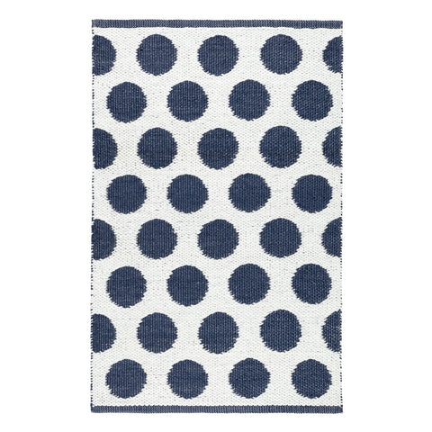 Dot Navy Handwoven Indoor/Outdoor Rug