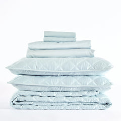 Silken Solid Robin's Egg Blue Core Bedding Bundle