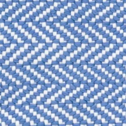 Herringbone French Blue/White Handwoven Indoor/Outdoor Rug Swatch