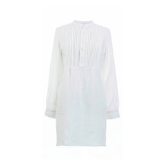 Chambray Pleated Linen White Tunic