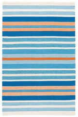 Wavy Stripe Handwoven Cotton Rug | Navy